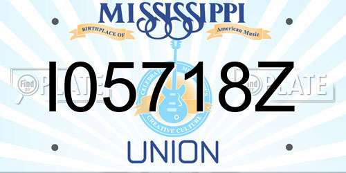 I05718Z Mississippi License Plate