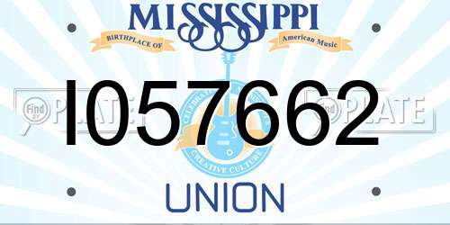 I057662 Mississippi License Plate