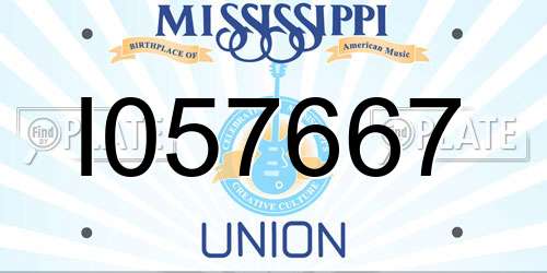 I057667 Mississippi License Plate