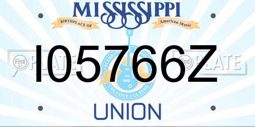I05766Z Mississippi License Plate