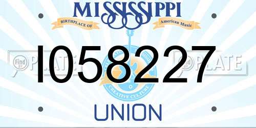 I058227 Mississippi License Plate
