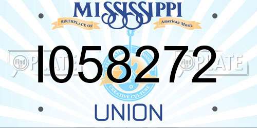 I058272 Mississippi License Plate