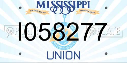 I058277 Mississippi License Plate