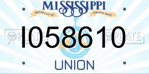 I058610 Mississippi License Plate
