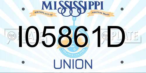 I05861D Mississippi License Plate