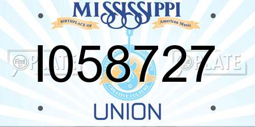 I058727 Mississippi License Plate