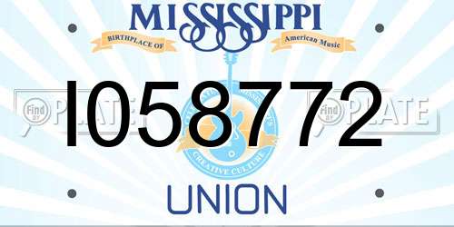 I058772 Mississippi License Plate