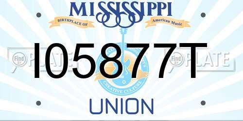 I05877T Mississippi License Plate