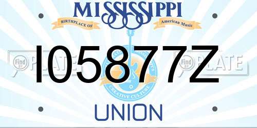 I05877Z Mississippi License Plate
