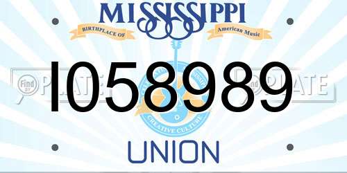 I058989 Mississippi License Plate