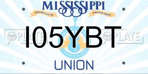 I05YBT Mississippi License Plate