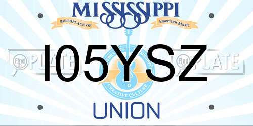 I05YSZ Mississippi License Plate
