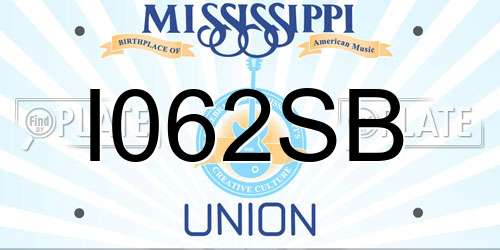 I062SB Mississippi License Plate