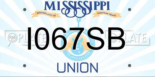 I067SB Mississippi License Plate