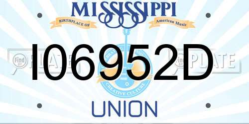 I06952D Mississippi License Plate