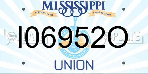 I06952O Mississippi License Plate