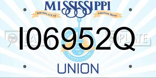 I06952Q Mississippi License Plate