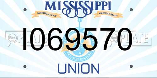 I069570 Mississippi License Plate