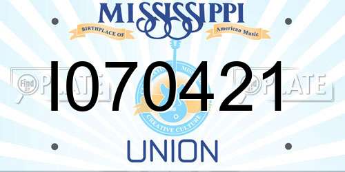 I070421 Mississippi License Plate