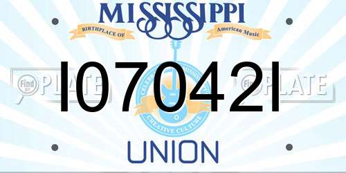 I07042I Mississippi License Plate