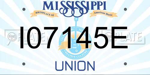 I07145E Mississippi License Plate