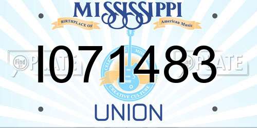 I071483 Mississippi License Plate