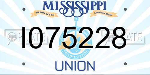 I075228 Mississippi License Plate