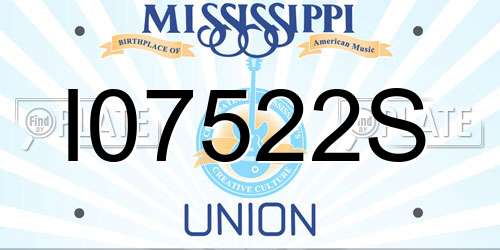 I07522S Mississippi License Plate