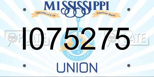 I075275 Mississippi License Plate