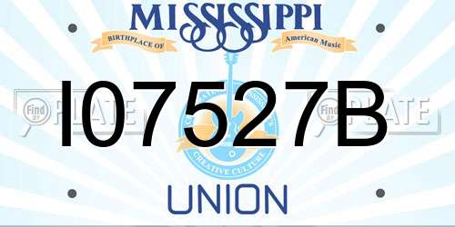 I07527B Mississippi License Plate