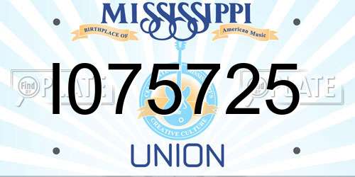 I075725 Mississippi License Plate