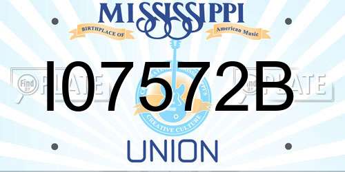 I07572B Mississippi License Plate