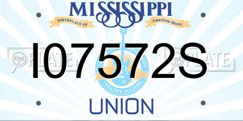 I07572S Mississippi License Plate
