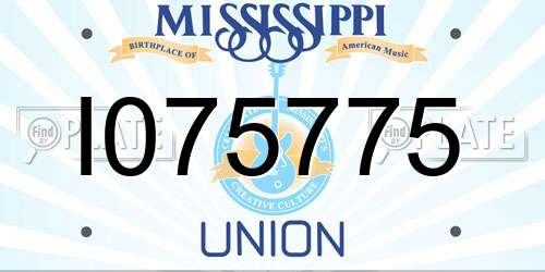 I075775 Mississippi License Plate