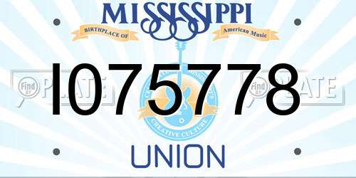 I075778 Mississippi License Plate