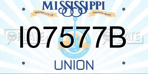 I07577B Mississippi License Plate