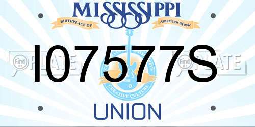 I07577S Mississippi License Plate
