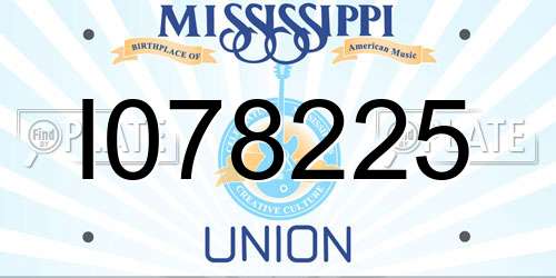 I078225 Mississippi License Plate