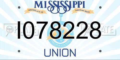I078228 Mississippi License Plate