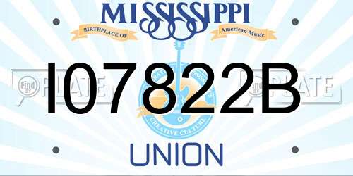 I07822B Mississippi License Plate