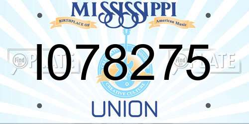 I078275 Mississippi License Plate