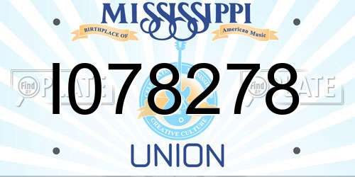 I078278 Mississippi License Plate