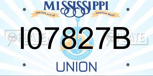 I07827B Mississippi License Plate