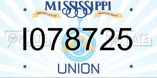 I078725 Mississippi License Plate