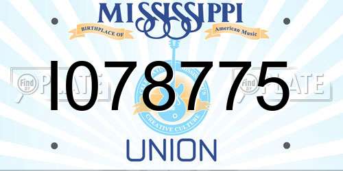 I078775 Mississippi License Plate