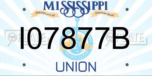 I07877B Mississippi License Plate