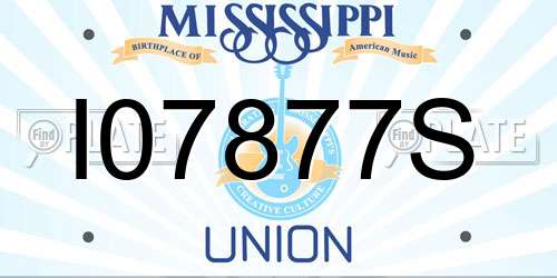 I07877S Mississippi License Plate