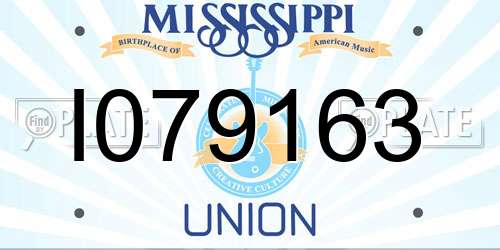 I079163 Mississippi License Plate