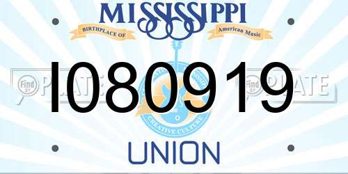 I080919 Mississippi License Plate