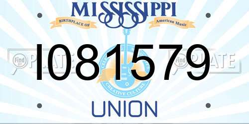 I081579 Mississippi License Plate
